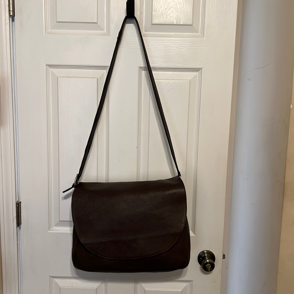 Brown leather hobo